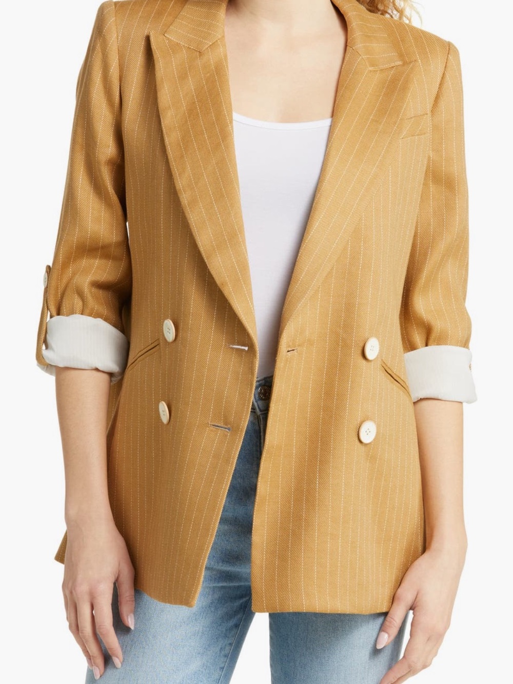 Veronica Beard Perineti Pinstripe Double-Breasted Blazer